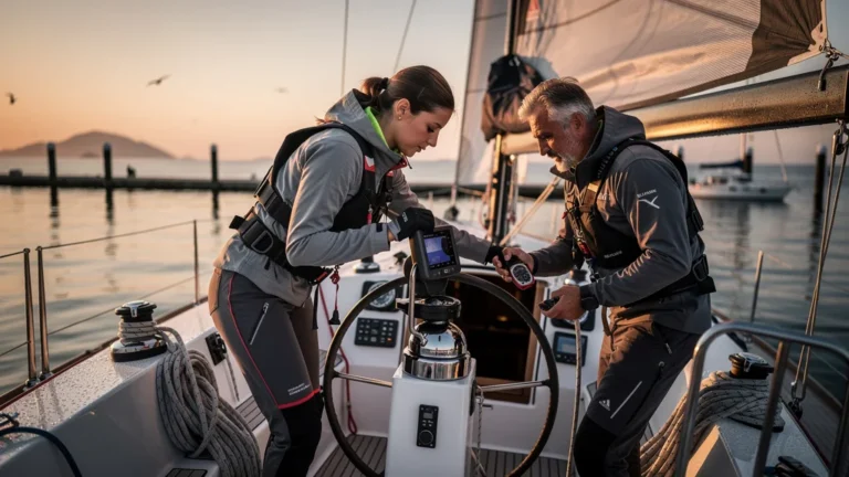 Préparation chronométrée d’une sortie en mer seule et avec équipier expérimenté au lever du jour