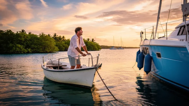 bateau dérivant à Sainte-Anne en Guadeloupe heurtant un autre par chaîne d’ancre trop courte