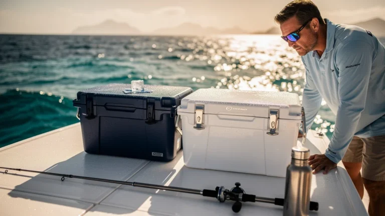 Test de deux glacières à bord pendant une journée en plein soleil sur un bateau