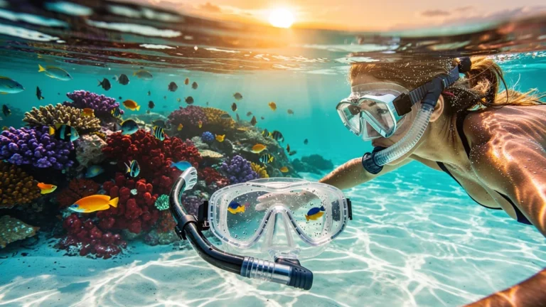 Autonomie mesurée du snorkeling snorkel dans une eau limpide après 5 heures de test réel